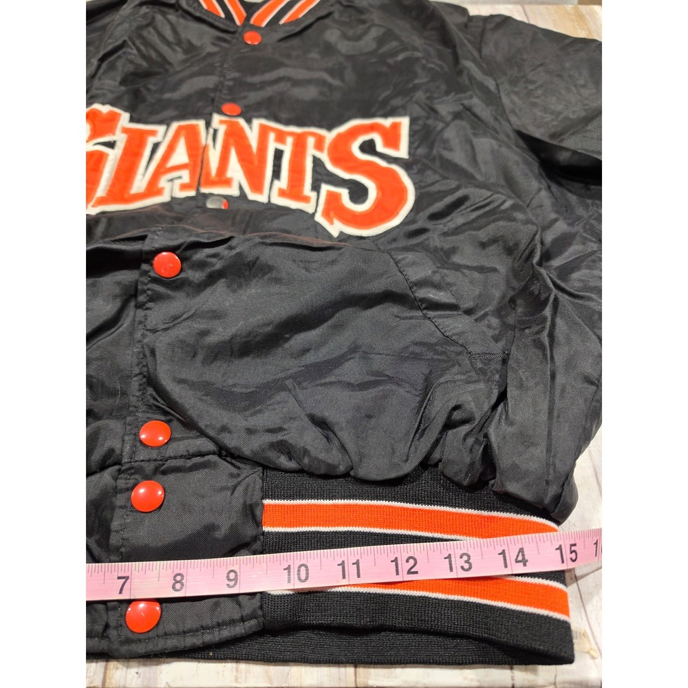Vintage Holloway SF Giants Bomber Jacket Mens Large Black Nylon Snap Varsity USA - Picture 16 of 16